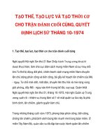 TẠO THẾ, TẠO LỰC VÀ TẠO THỜI CƠ CHO TRẬN ĐÁNH CUỐI CÙNG, QUYẾT ĐỊNH LỊCH SỬ THÁNG 10-1974_1 ppsx