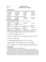 Written test No1 Time allowance: 45 minutes pot