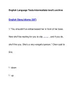 English Language Tests-Intermediate level''''s archiveEnglish Slang Idioms (397)1. docx
