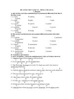 ĐỀ LUYỆN THI VÀ ĐÁP ÁN - TIẾNG ANH ( Số 21 ) doc