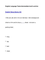 English Language Tests-Intermediate level''''s archiveEnglish Slang Idioms (42) pptx