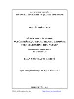 Nâng cao chất lượng nguồn nhân lực tại các trường cao đẳng trên địa bàn tỉnh Thái Nguyên