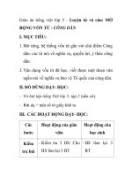 Giáo án tiếng việt lớp 5 - Luyện từ và câu: MỞ RỘNG VỐN TỪ : CÔNG DÂN ppsx