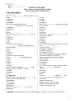 Đề Kiểm Tra Trắc Nghiệm Môn : Tiếng Anh - Mã đề 123 ppt