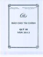 công ty phát triển nhà thủ đức báo cáo tài chính quý 3 năm 2012