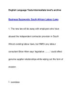 English Language Tests-Intermediate level''''s archiveBusiness Buzzwords: South African pdf