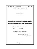 Đánh giá thực trạng nhiễm trùng bệnh viện tại trung tâm chống độc – bệnh viện bạch mai