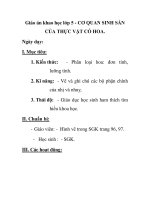 Giáo án khao học lớp 5 - CƠ QUAN SINH SẢN CỦA THỰC VẬT CÓ HOA. docx