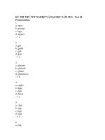 KỲ THI THỬ TỐT NGHIỆP VÀ ĐẠI HỌC NĂM 2011 - Test 54 pdf