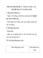 Giáo án tiếng việt lớp 5 - Chính tả: Nghe- viết: NGƯỜI MẸ CỦA 51 ĐỨA CON ppt