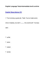 English Language Tests-Intermediate level''''s archiveEnglish Slang Idioms (57) potx