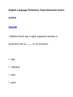 English Language Proficiency Tests-Advanced Level''''sarchiveScandal pot