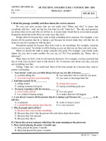 ĐỀ THI TIẾNG ANH KHỐI 12 HK I NĂM HỌC 2010 - 2011 - MÃ đề :123 pptx