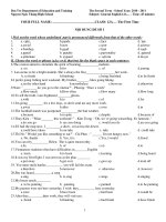 ĐỀ KIỂM TRA ANH VĂN 45 PHÚT - NỘI DUNG ĐỀ SỐ 1 pot