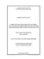 Nghiên cứu khả năng phân hủy dầu Diesel của các chủng vi khuẩn phân lập tại cây xăng Việt Hoàng Huyện Phú Lương tỉnh Thái Nguyên