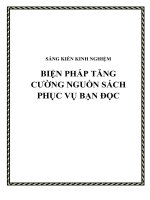 skkn biện pháp tăng cường nguồn sách phục vụ bạn đọc