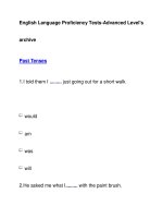 English Language Proficiency Tests-Advanced Level''''sarchivePast Tenses pdf