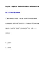 English Language Tests-Intermediate level''''s archivePerformance Appraisal doc