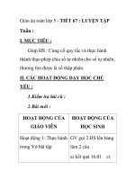 Giáo án toán lớp 5 - TIẾT 67 : LUYỆN TẬP pptx