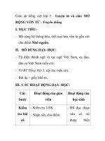 Giáo án tiếng việt lớp 5 - Luyện từ và câu: MỞ RỘNG VỐN TỪ : Truyền thống pps