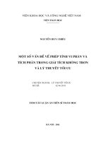 tóm tắt luận án tiến sĩ một số vấn đề về phép tính vi phân và tích phân trong giải tích không trơn và lý thuyết tối ưu