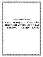 skkn kinh nghiệm hướng dẫn học sinh vẽ tranh đề tài - trường thcs bình lăng