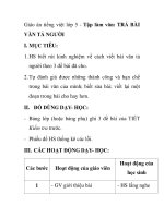 Giáo án tiếng việt lớp 5 - Tập làm văn: TRẢ BÀI VĂN TẢ NGƯỜI pptx