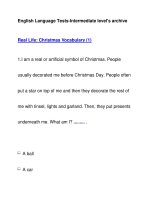 English Language Tests-Intermediate level''''s archiveReal Life: Christmas Vocabulary (1) pps