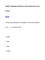 English Language Proficiency Tests-Advanced Level''''sarchiveSpeed ppt