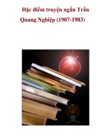 Đặc điểm truyện ngắn Trần Quang Nghiệp (1907-1983) _2 pptx