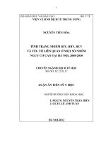 Tình trạng nhiễm HIV, HBV, HCV và yếu tố liên quan ở một số nhóm nguy cơ cao tại hà nội, 2008 2010