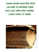 DANH NHÂN NGUYỄN TRÃI - SỰ HỘI TỤ NHỮNG TINH HOA CỦA VĂN HÓA THĂNG LONG THỜI LÝ TRẦN_4 doc