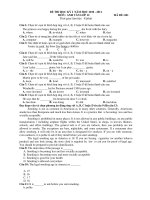 ĐỀ THI HỌC KỲ I NĂM HỌC 2010 - 2011 MÔN : ANH VĂN LỚP 12 MÃ ĐỀ: 001 docx