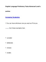 English Language Proficiency Tests-Advanced Level''''sarchiveIncreasing ppt