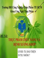 THỰC PHẨM CHỨC NĂNG VÀ  BỆNH XƯƠNG KHỚP