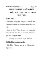 Giáo án thể dục lớp 5 - BÀI 34: ĐI ĐỀU, VÒNG PHẢI, VÒNG TRÁI TRÒ CHƠI: CHẠY TIẾP SỨC THEO VÒNG TRÒN ppsx