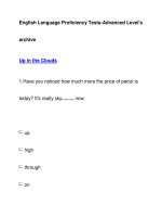 English Language Proficiency Tests-Advanced Level''''sarchiveUp in the Clouds pps