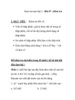 Giáo án toán lớp 5 - Bài 47 : kiểm tra ppsx