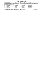 KIỂM TRA ANH VĂN 1 TIẾT - TEST 10 pps