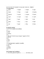 KỲ THI THỬ TỐT NGHIỆP VÀ ĐẠI HỌC NĂM 2011 - TEST 3 docx