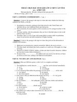 KỲ CHỌN HỌC SINH GIỎI LỚP 12 THPT CẤP TỈNH Môn : ANH VĂN doc