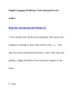 English Language Proficiency Tests-Advanced Level''''sarchiveReal Life: The Internet and Websites potx