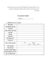 MẪU LÝ LỊCH TƯ PHÁP potx