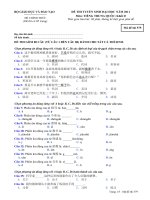 ĐỀ THI TUYỂN SINH ĐẠI HỌC KHỐI D NĂM 2011 MÔN TIẾNG TRUNG - MÃ ĐỀ 579 docx