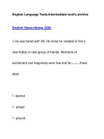 English Language Tests-Intermediate level''''s archiveEnglish Slang Idioms (209) potx