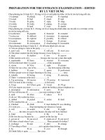 PREPARATION FOR THE ENTRANCE EXAMMINATION – EDITED BY LY VIET DUNG pps