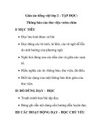 Giáo án tiếng việt lớp 2 - TẬP ĐỌC: Thông báo của thư viện vườn chim docx