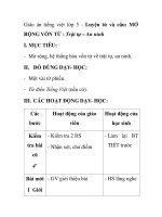 Giáo án tiếng việt lớp 5 - Luyện từ và câu: MỞ RỘNG VỐN TỪ : Trật tự – An ninh docx