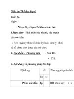 Giáo án Thể dục lớp 4 - Tiết 4 - Nhảy dây chụm 2 chân – trò chơii potx