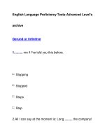 English Language Proficiency Tests-Advanced Level''''sarchiveGerund or Infinitive ppt
